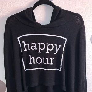 Long sleeve cropped hooded sweater